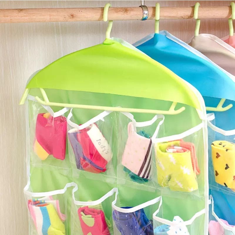 16 Pockets Multifunctional Socks Organizer, Foldable Wardrobe Hanging Bag, Storage Bags For Stocking Accessories 16 Pockets Multifunctional Socks Organizer, Foldable Wardrobe Hanging Bag, Storage Bags For Stocking Accessories